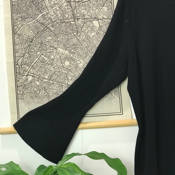 Lane Bryant Black Ribbed Lightweight Sweater Top - Picture 3 of 8